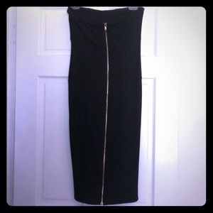 Black strapless dress